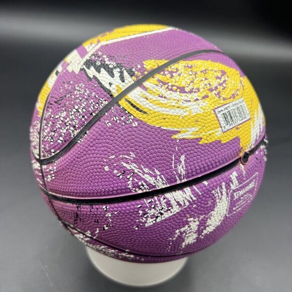 Vtg Spalding/LA LAKERS NBA Souvenir/Kid Toy Mini 7" Basketball; Purple/Yellow - Picture 6 of 9